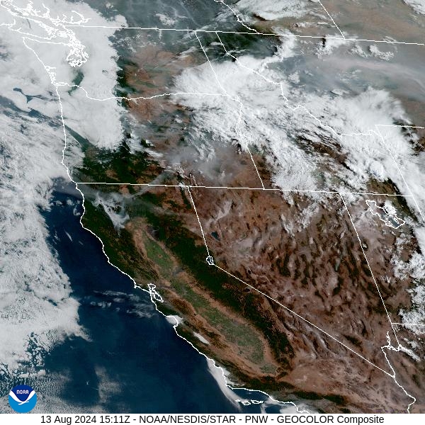 Tuesday morning’s satellite shows a trough swinging across Montana providing clouds and light smoke for the area.